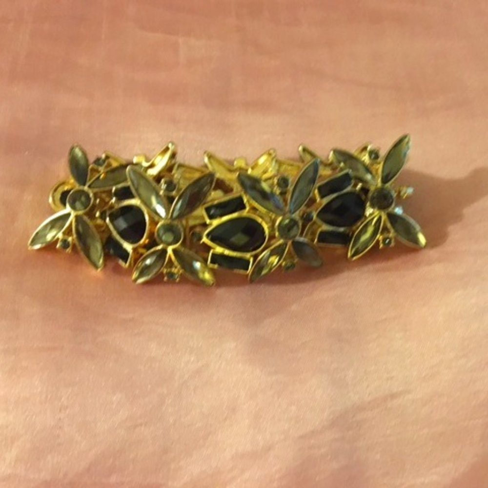 Black, grey, gold stretch bracelet